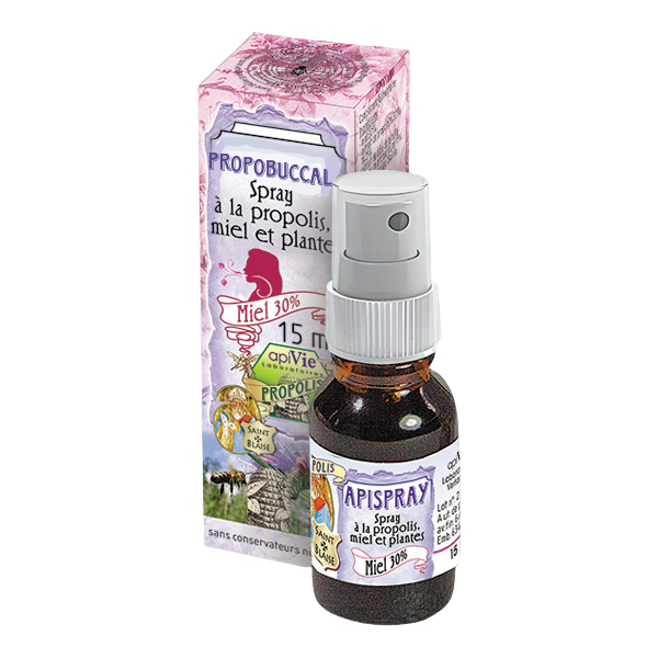 Propobuccal (ex Prodontal) - spray propolis, miel et plantes 15ml Apivie