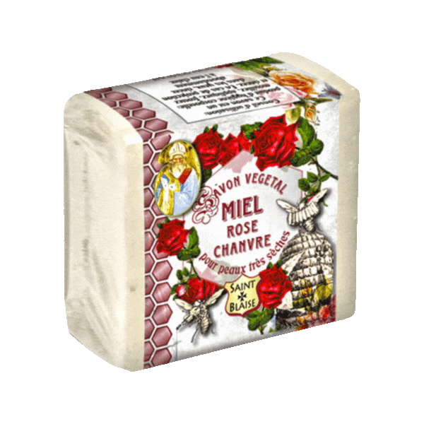 Savon végétal au miel, rose et chanvre 100g