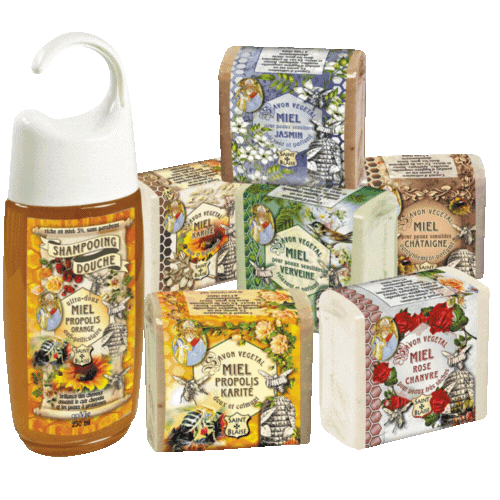 Lot promotionnel: pack 6 savons+ Apishampooing douche miel & propolis - apivie