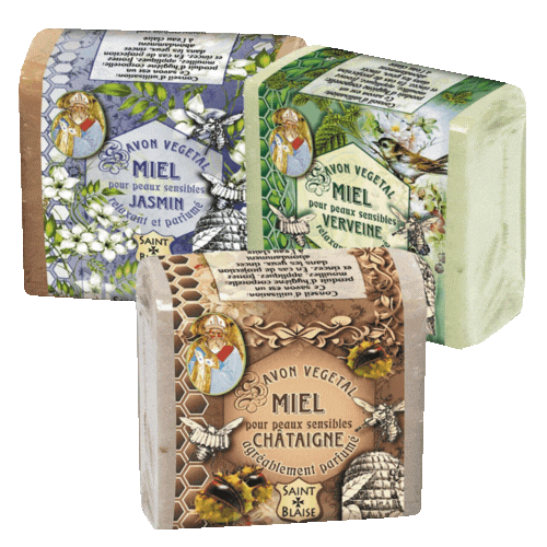 Lot promotionnel: savon miel & chataîgne+ savon miel & verveine+ savon miel & jasmin - apivie