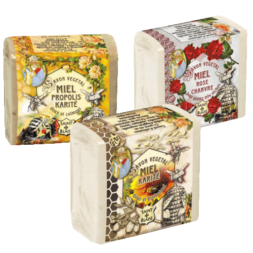 Lot promotionnel: savon à la propolis & karité + savon au miel & karité + savon miel & rose - apivie